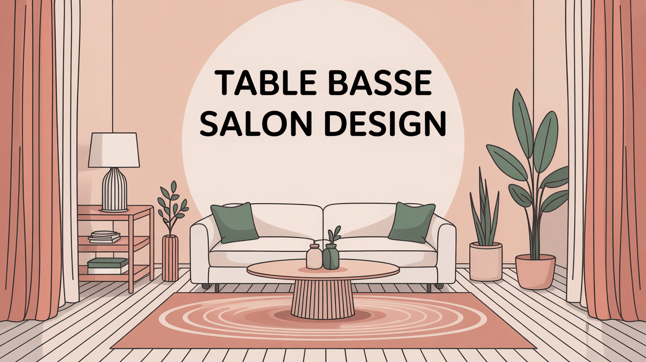 table basse salon design contemporaine illustration