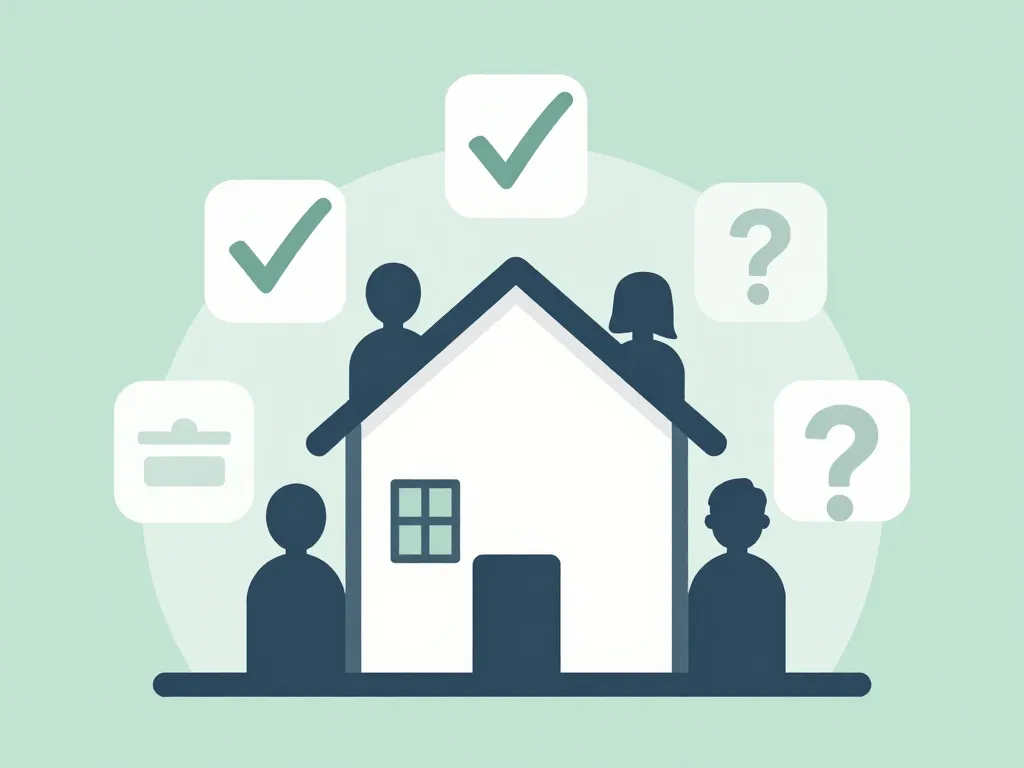 concept taxe de cohabitation maison silhouettes adultes