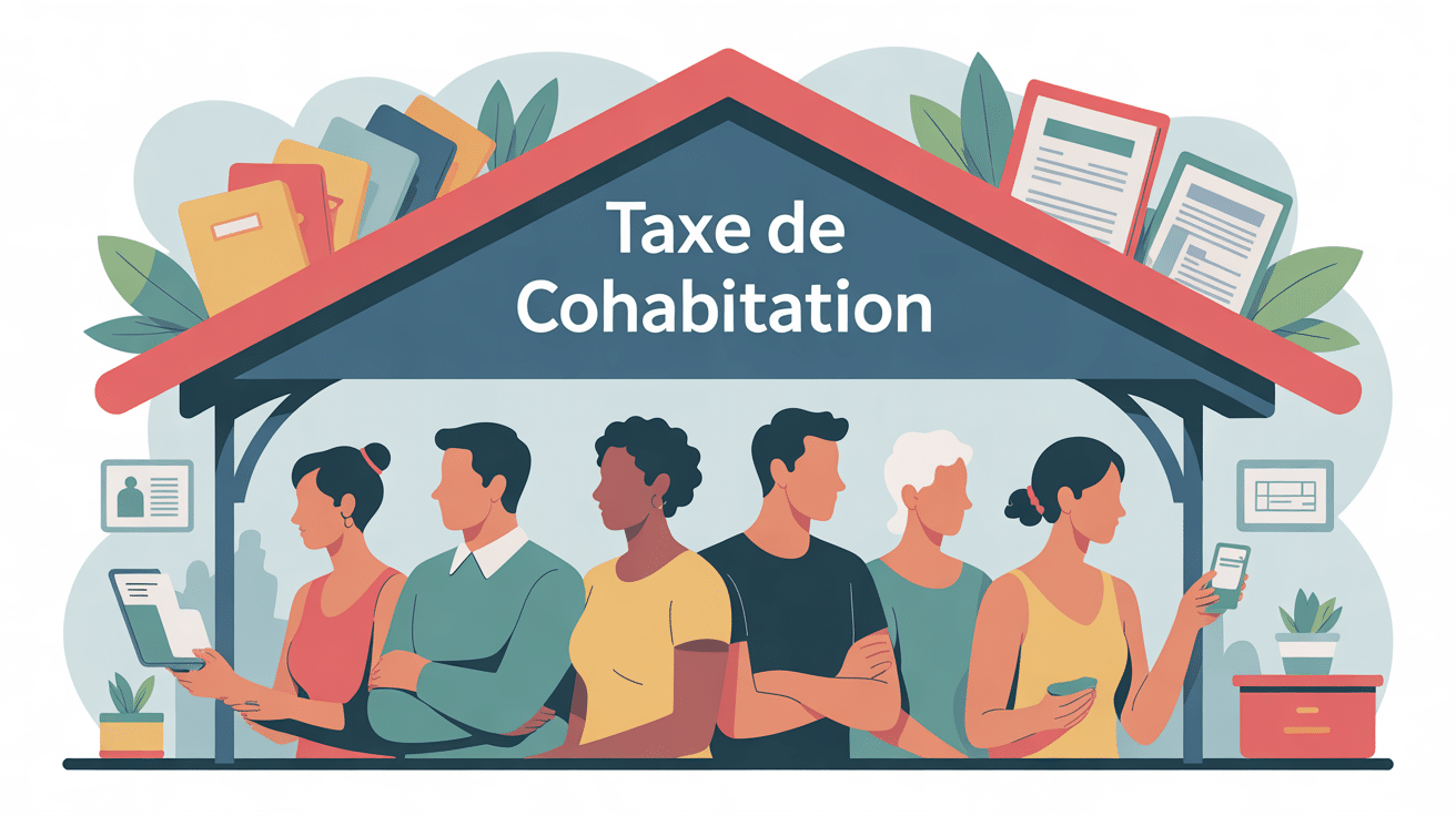 illustration taxe de cohabitation adultes sous un toit