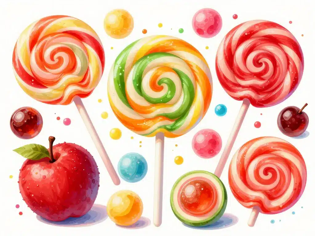 illustration une chupa chups au chewing gum parfums et texture