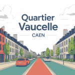Illustration quartier Vaucelle Caen ambiance urbaine