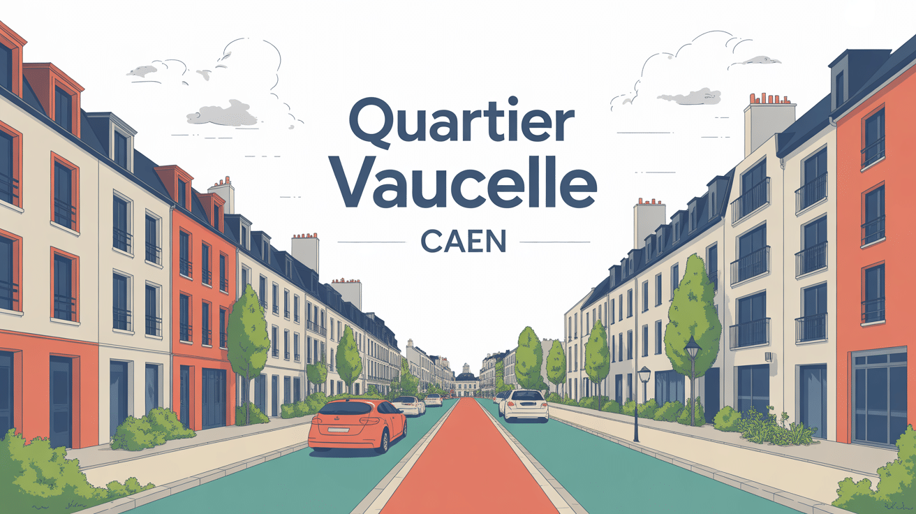 Illustration quartier Vaucelle Caen ambiance urbaine