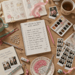 100 choses à faire avec sa meilleure amie chez soi, objets créatifs sur table
