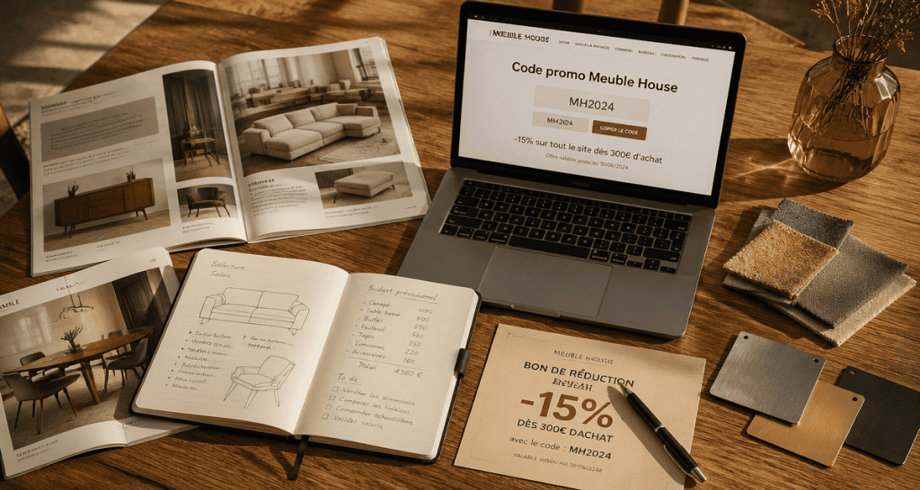 code promo meuble house sur table bois