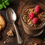 accompagner une mousse au chocolat avec crumble et fruits