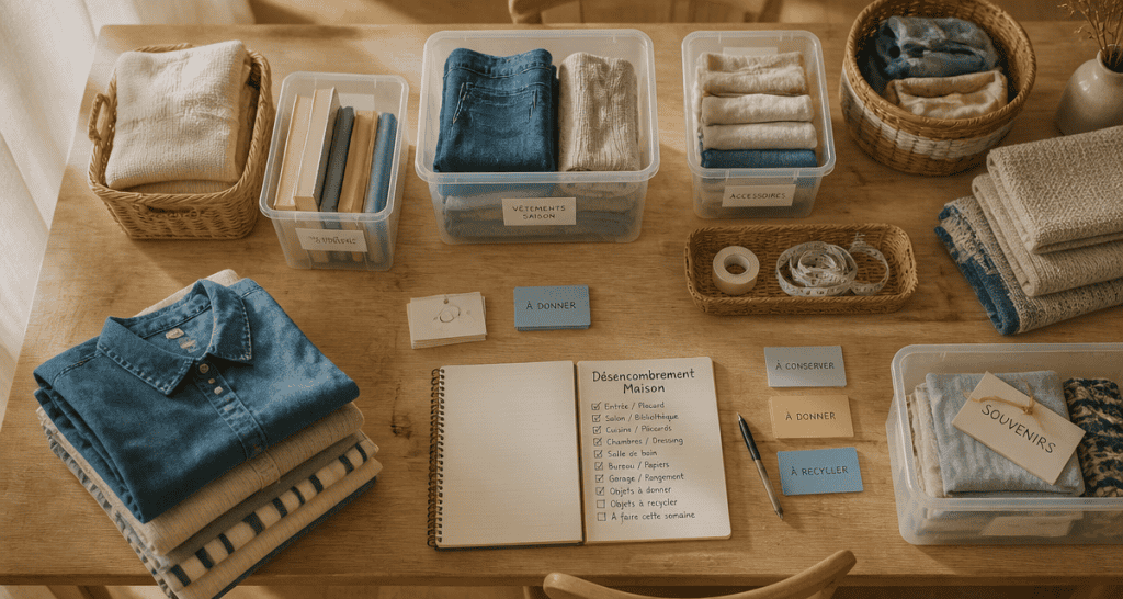 aide rangement maison table organisée