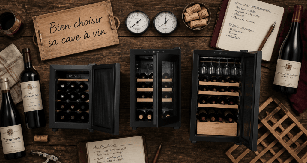 Cave a vin comment choisir, modèles miniatures et accessoires sur table rustique