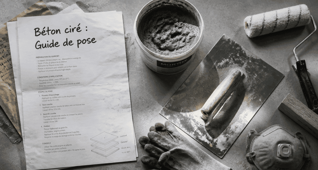 comment faire un beton cire outils sur plan de travail