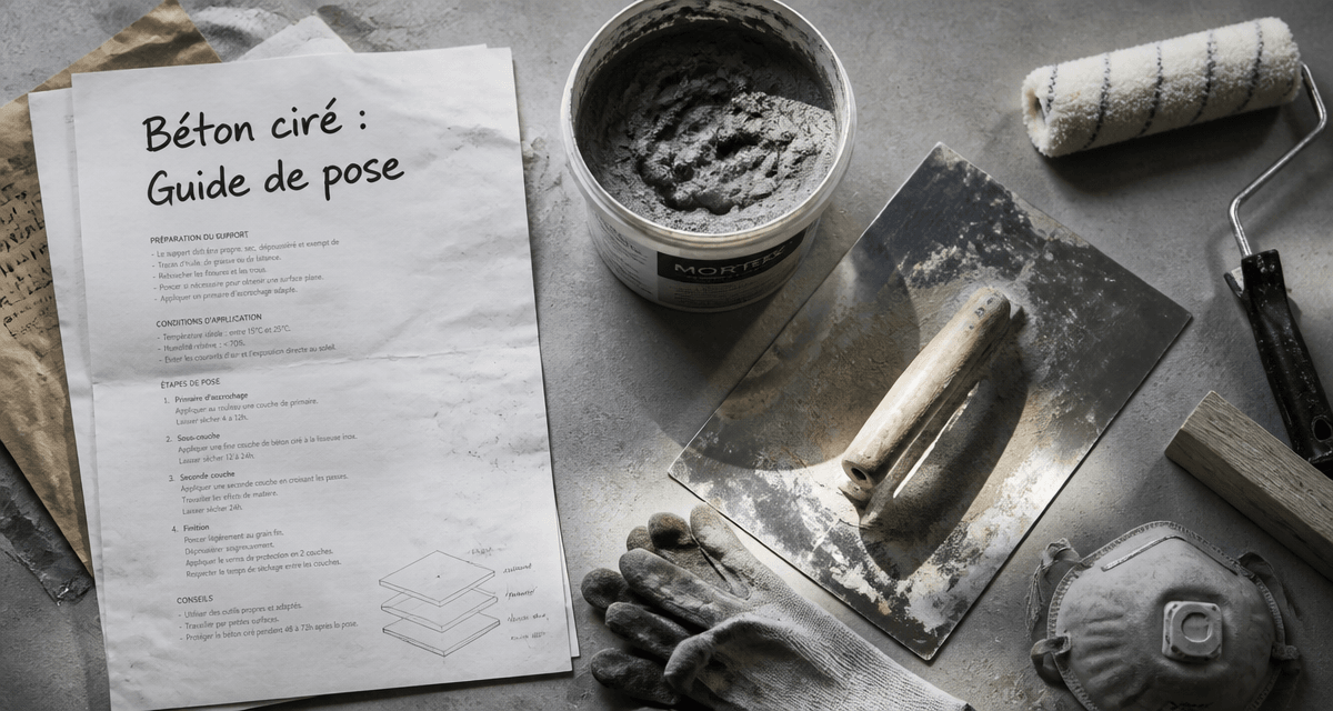 comment faire un beton cire outils sur plan de travail