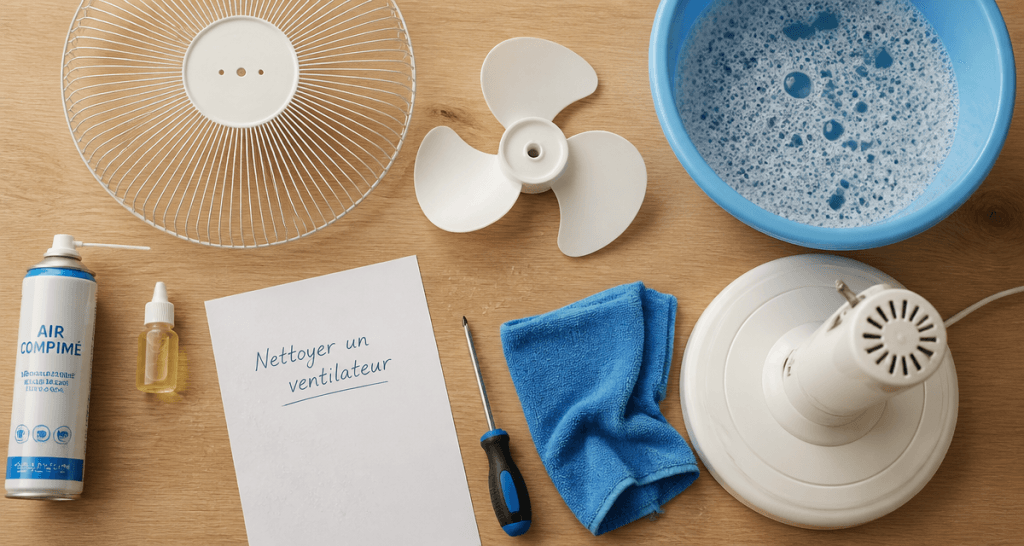 comment nettoyer un ventilateur démonté sur table