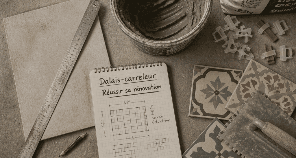 dalais-carreleur reussir sa renovation flat-lay chantier