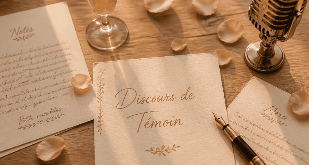 discours témoin mariage cartes manuscrites