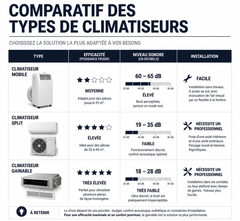 Comparatif des types de climatiseurs pour choisir le modèle adapté à son logement