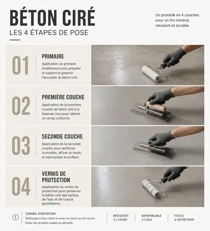 Étapes de réalisation d'un béton ciré professionnel