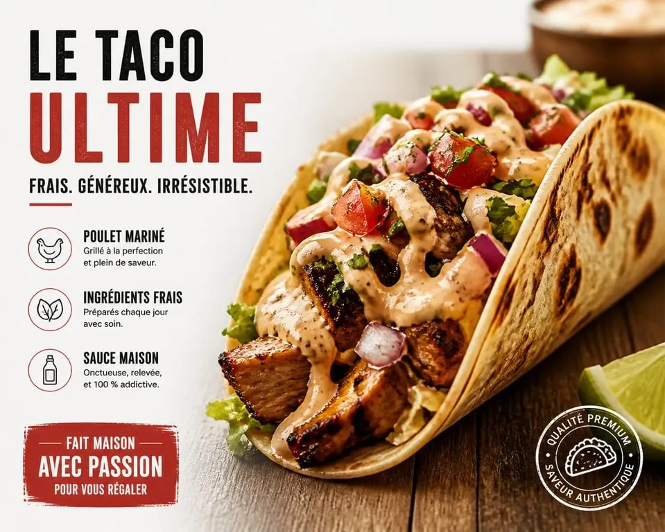 Taco généreux et savoureux chez le restaurant Chez Grand Chef à Saint-Estève