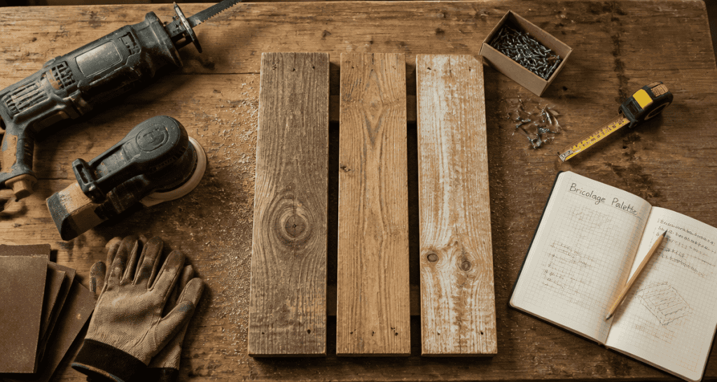 fabriquer meuble palette outils et planches