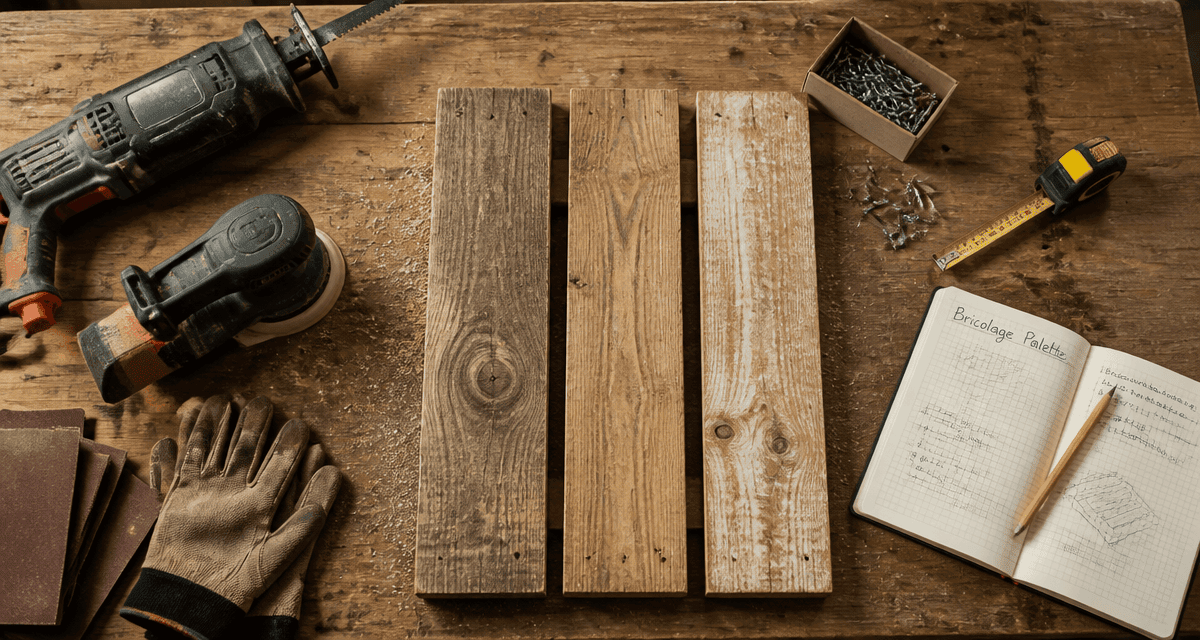 fabriquer meuble palette outils et planches