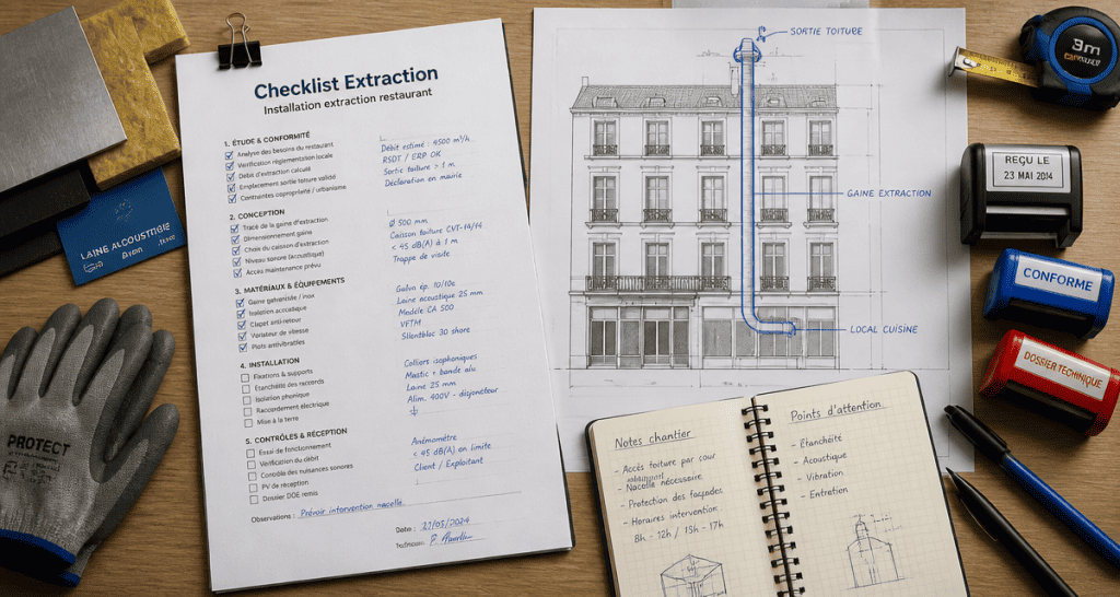 installation extraction restaurant dans copropriété checklist façade