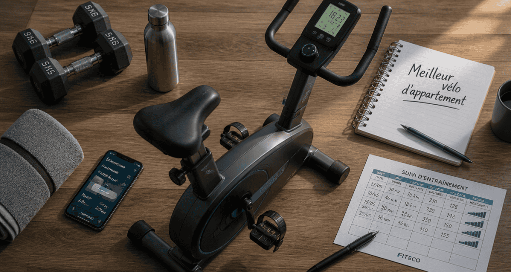 meilleur vélo d appartement moderne avec accessoires et carnet