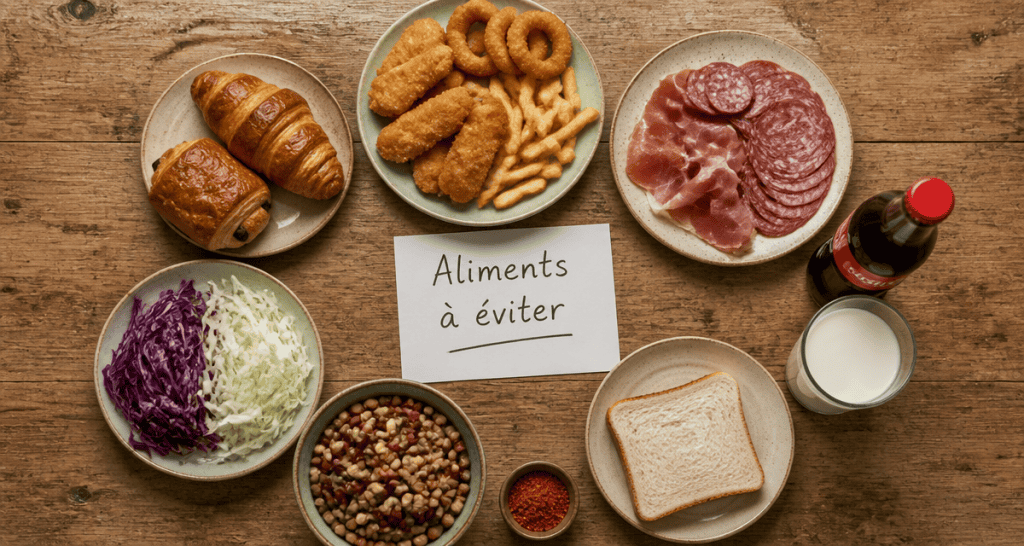 Probleme de digestion aliments a eviter cinq groupes sur table