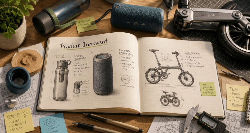 produit innovant carnet croquis prototypes