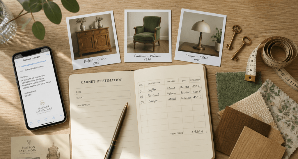 Rachat de meubles à domicile, estimation sur table