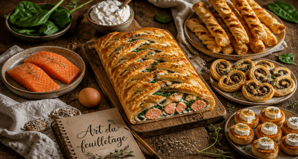 recette avec de la pate feuilletee feuilleté saumon épinards apéritif