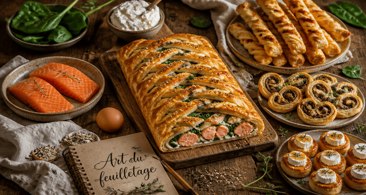 recette avec de la pate feuilletee feuilleté saumon épinards apéritif