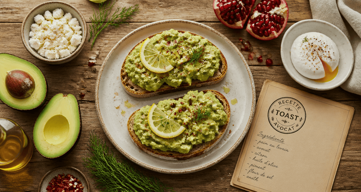 Recettes toast avocat sur pain levain, avocat, œuf, feta, citron
