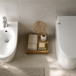 Vue bidet toilet bidet et WC lavant moderne