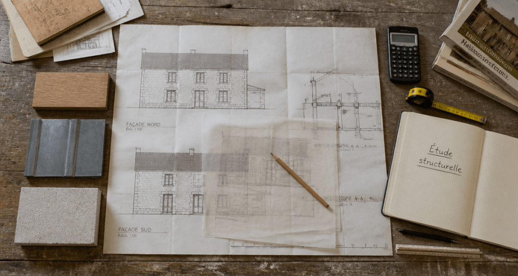 Surélévation maison ancienne bureau architecte plans et matériaux
