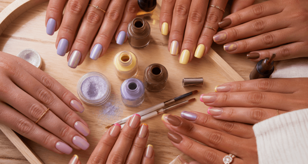 tendance vernis à ongles minimaliste et magnétique