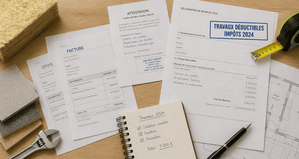 travaux déductibles impôts résidence principale 2024 documents