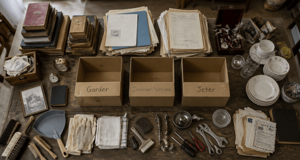 Vider une maison par où commencer tri objets