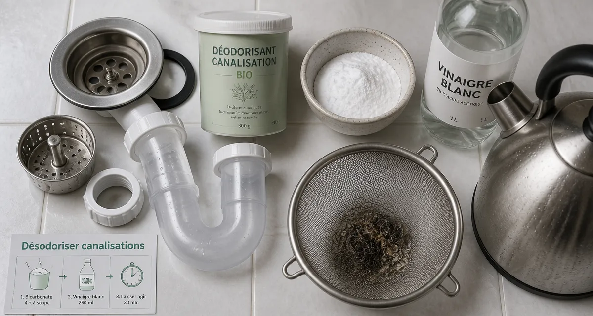 Désodorisant canalisation naturel : bicarbonate et vinaigre pour stopper les remontées