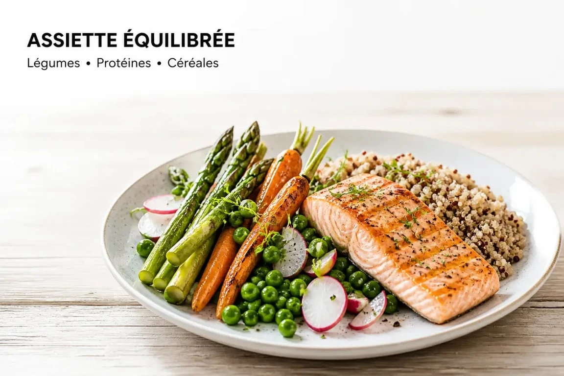 Menu semaine pour 1 personne : assiette équilibrée et gourmande pour un repas solo.