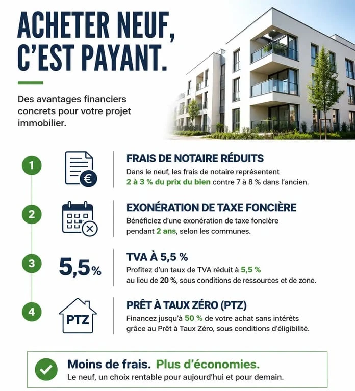 Avantages financiers de l'achat d'un logement neuf avec Les Nouveaux Constructeurs