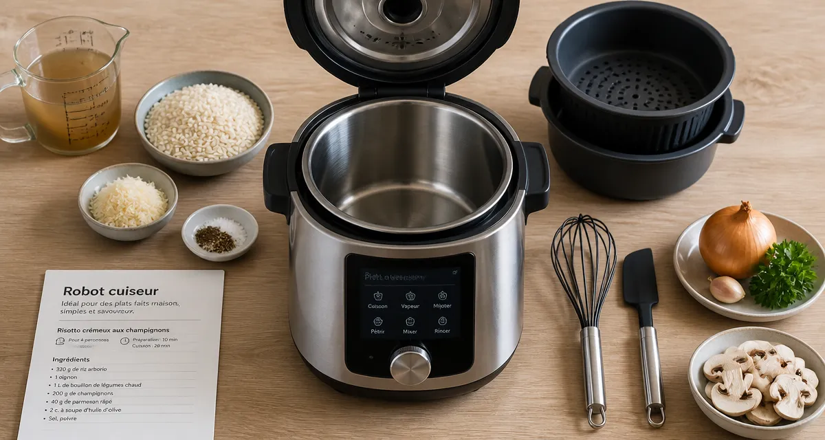 Meilleur robot cuisine : robot cuiseur inox compact en cuisine