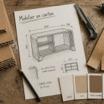 meuble en carton fabrication matériaux et outils