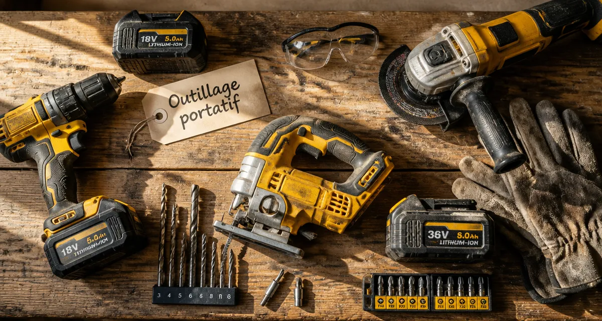 outillage portatif sur établi, outils filaire et batterie