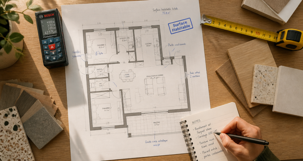 plan avec placard surface habitable