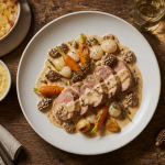 recette filet mignon de veau gastronomique, médaillons rosés et sauce morilles