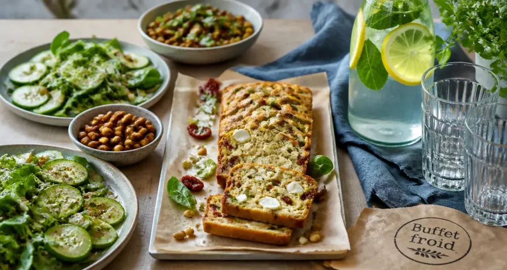 Repas froid entre amis : buffet froid, cake salé et salades