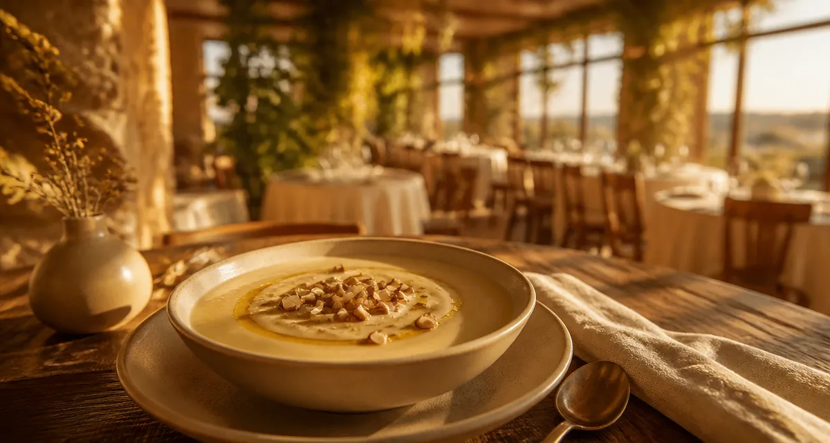 Restaurant l'échappée belle, velouté Dubarry revisité au golden hour