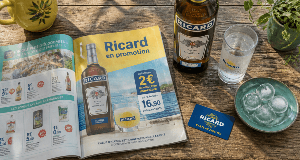 ricard en promotion cette semaine sur table en bois