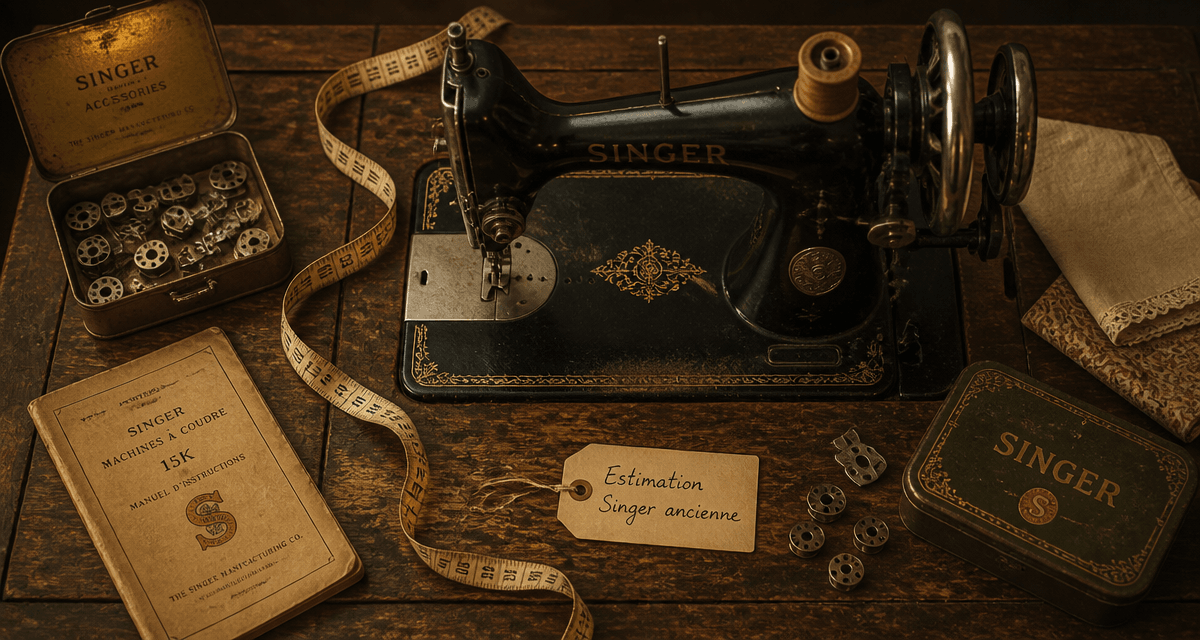 singer machine à coudre ancienne prix vue accessoires