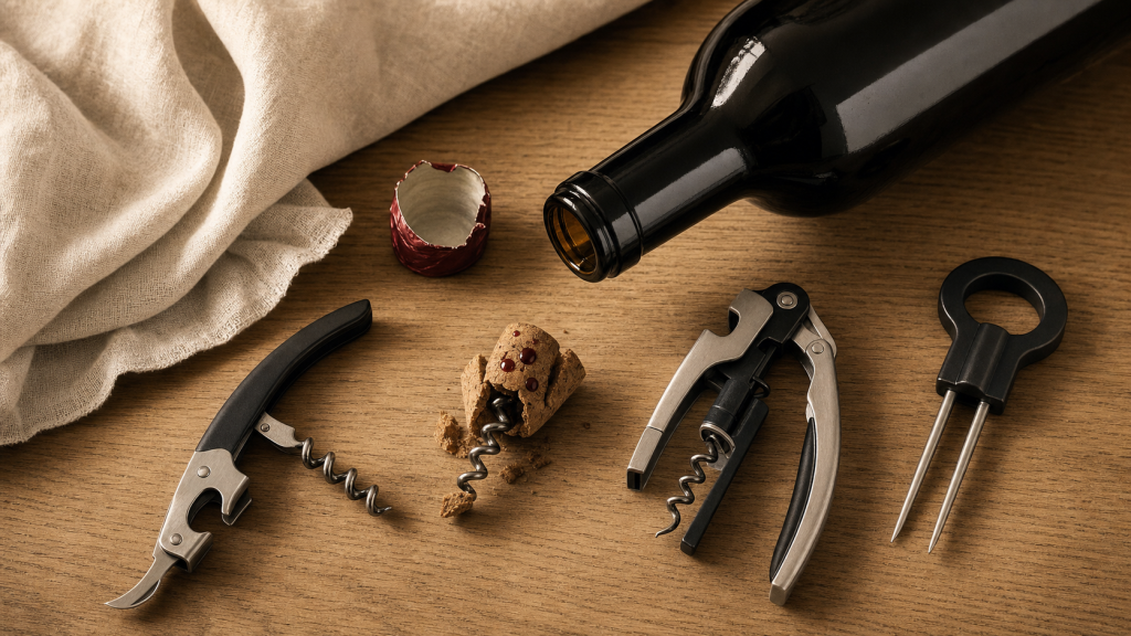 Tir bouchon : limonadier, levier et bilame pour vin rouge