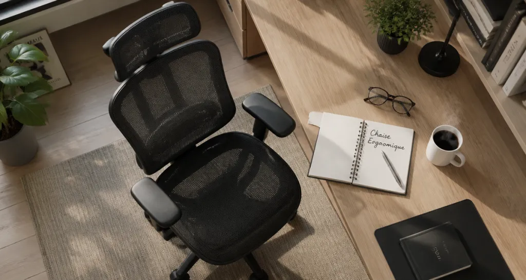 top chaise ergonomique vue bureau moderne