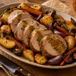 Accompagnement filet mignon : pommes de terre rôties et légumes