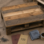 Bois de palette meuble DIY : ponçage et huile de lin